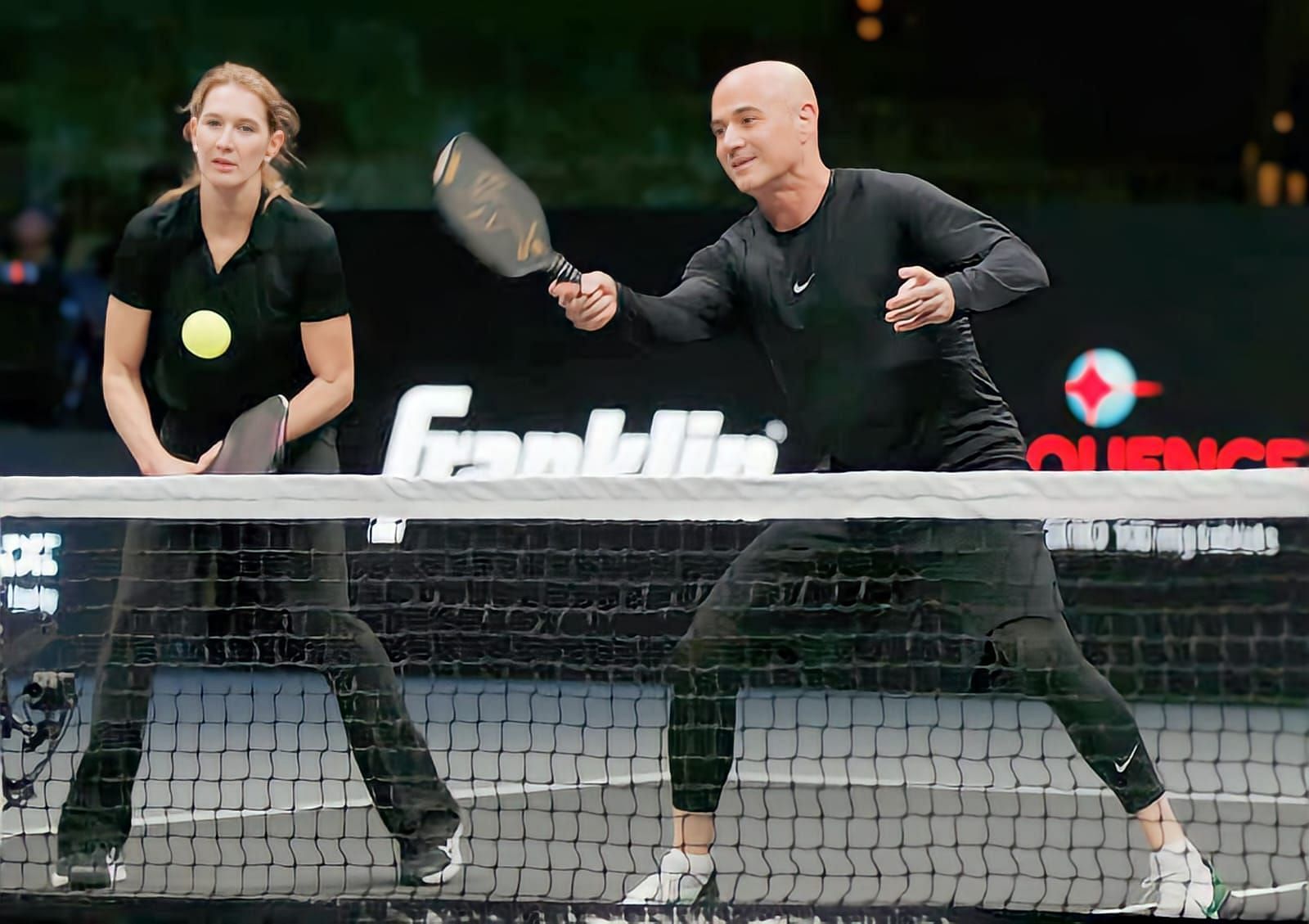 Andre Agassi and Steffi Graf at Pickleball Slam 2