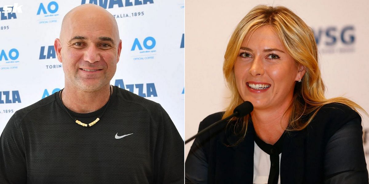 Andre Agassi (L) and Maria Sharapova (R)