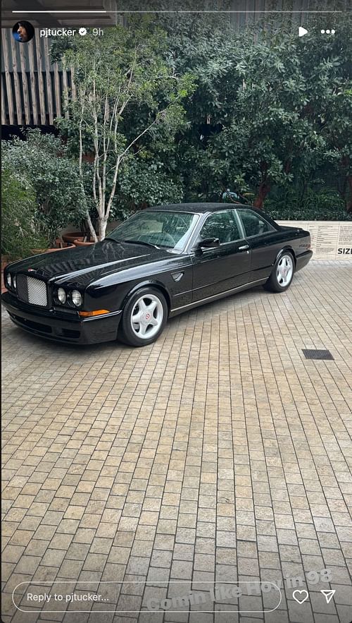 Tucker had his Bentley showcased through his Instagram story