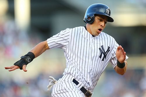Jacob Ellsbury clad in Yankee pinstripes