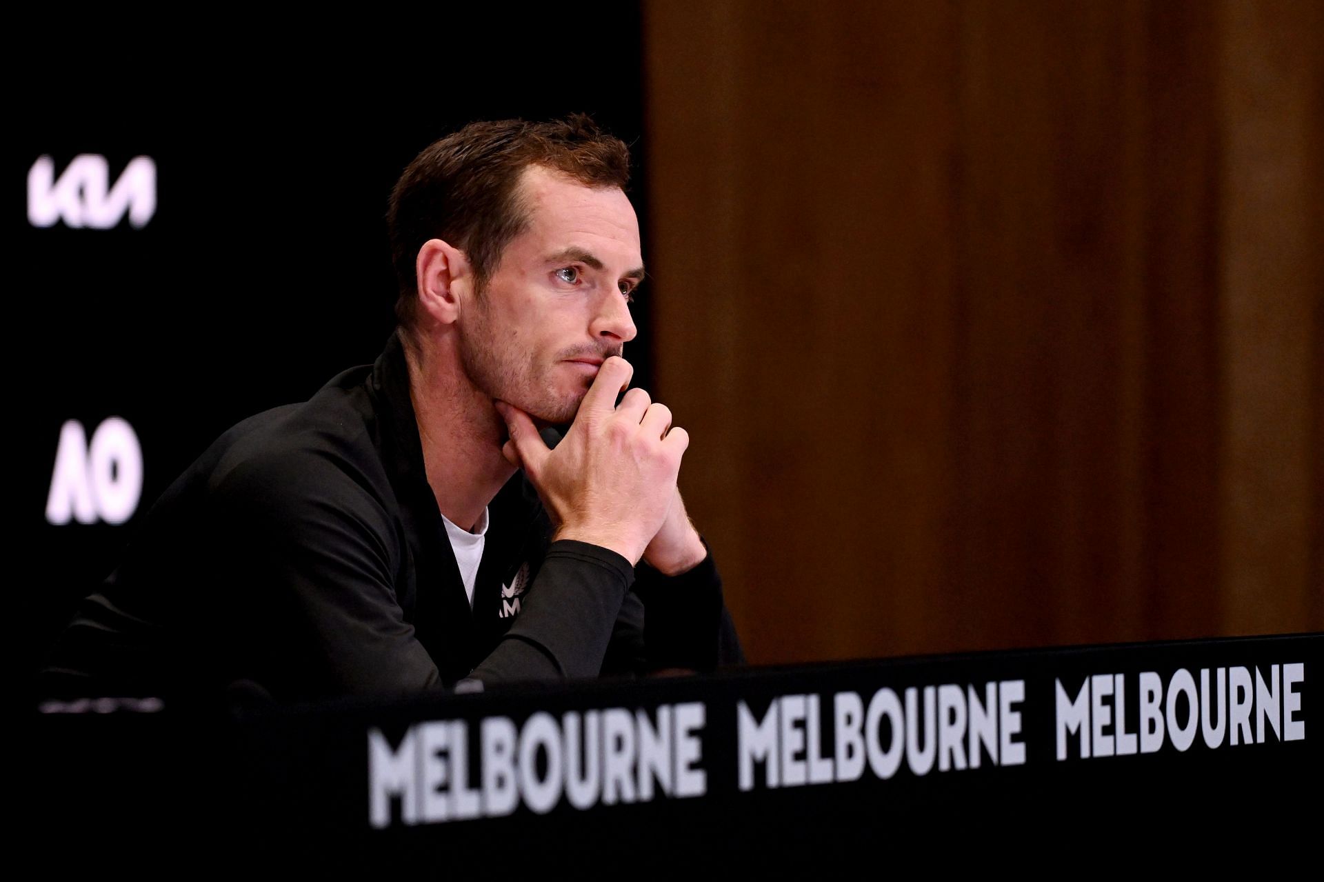 Andy Murray addresses the media at the 2024 Australian Open