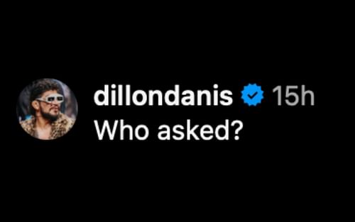 Dillon Danis' comment on Instagram. [via @dillondanis on Instagram]