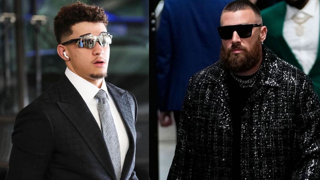 WATCH: Patrick Mahomes, Travis Kelce arrive at Allegiant Stadium in style with $6100 Louis Vuitton accessories