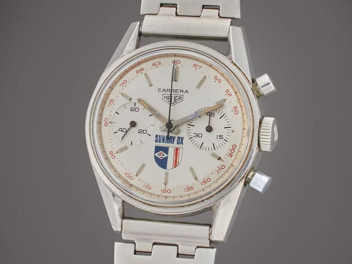 Sotheby&#039;s x Tag Heuer Carrera Sunray DX watch auction (Image via YouTube/@ Sotheby&#039;s)