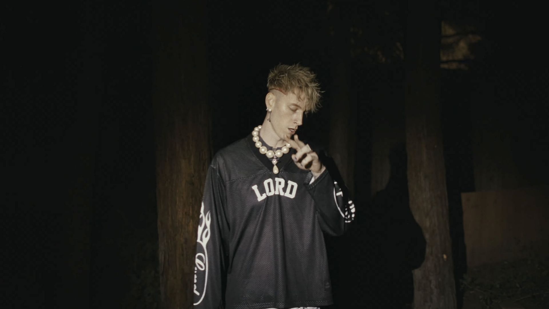 A screenshot from the music video for &#039;dont let me go&#039; released to YouTube on February 21, 2024 (Image via YouTube/@mgk)