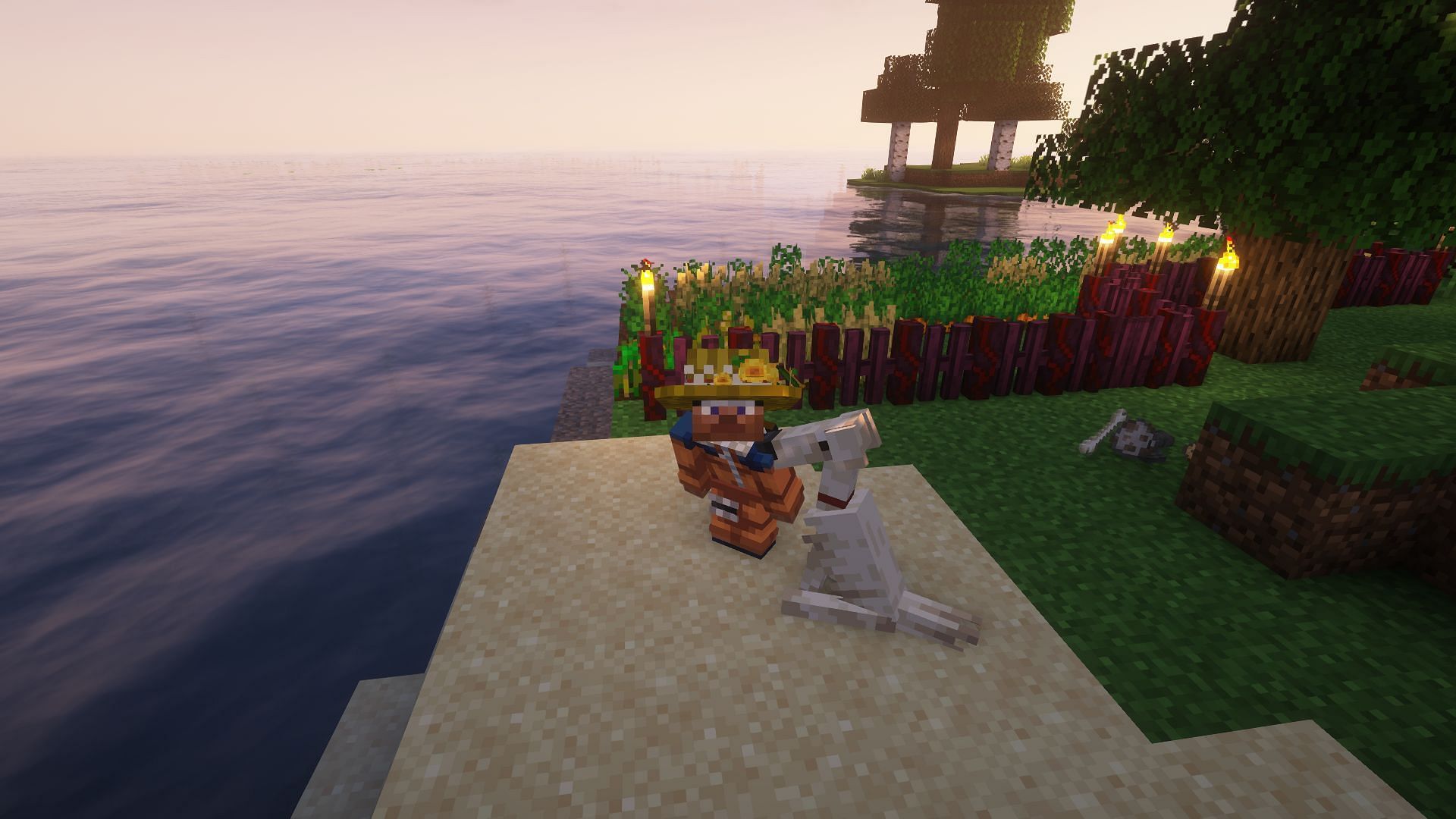 A sunflower straw hat from the pack. (Image via Mojang)