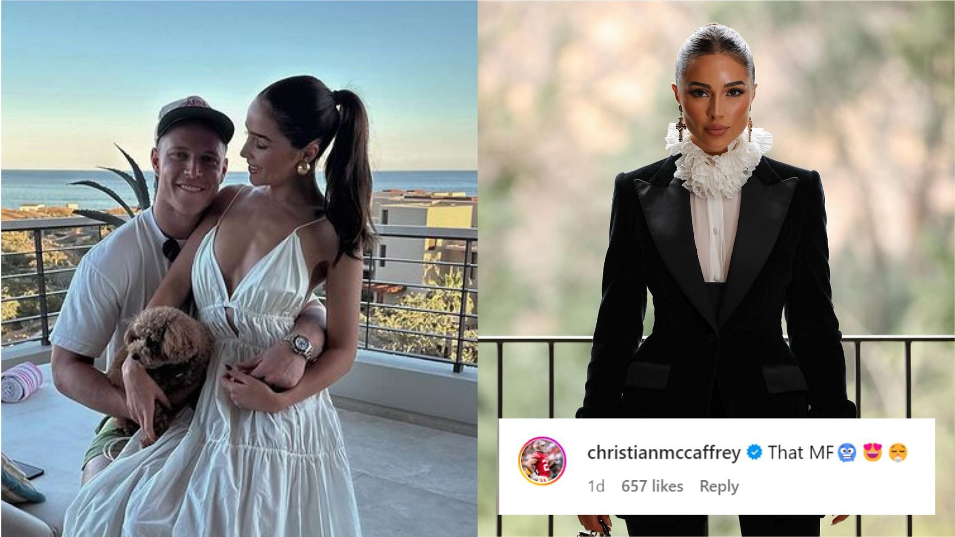 Christian McCaffrey and his mom Lisa hype up Olivia Culpo