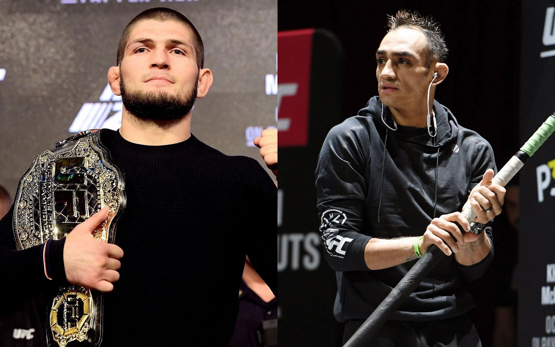 Tony Ferguson (right) looks back at his dangerous weight cut after his clash with Khabib Nurmagomedov (left) was canceled in 2020 [Images Courtesy: @GettyImages]