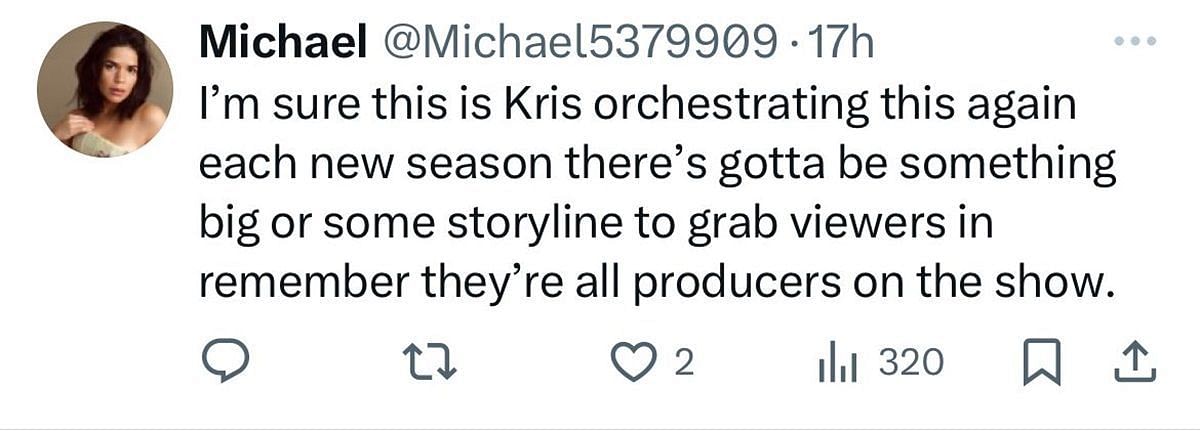A user blames Kris (image via @Michael5379909 on X)