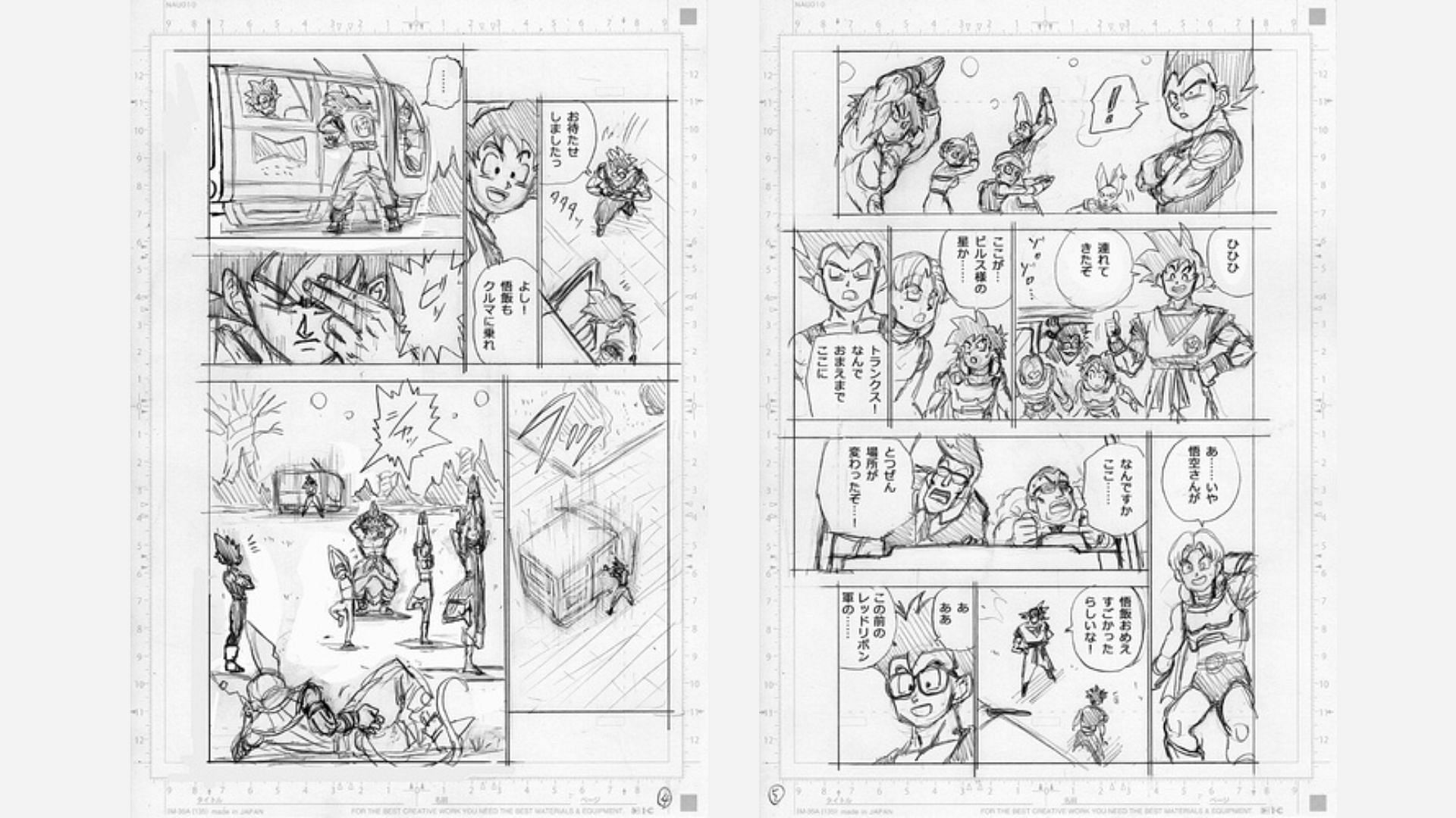 Sneak-Peek images from Dragon Ball Super chapter 102 storyboard (Image via Shueisha)