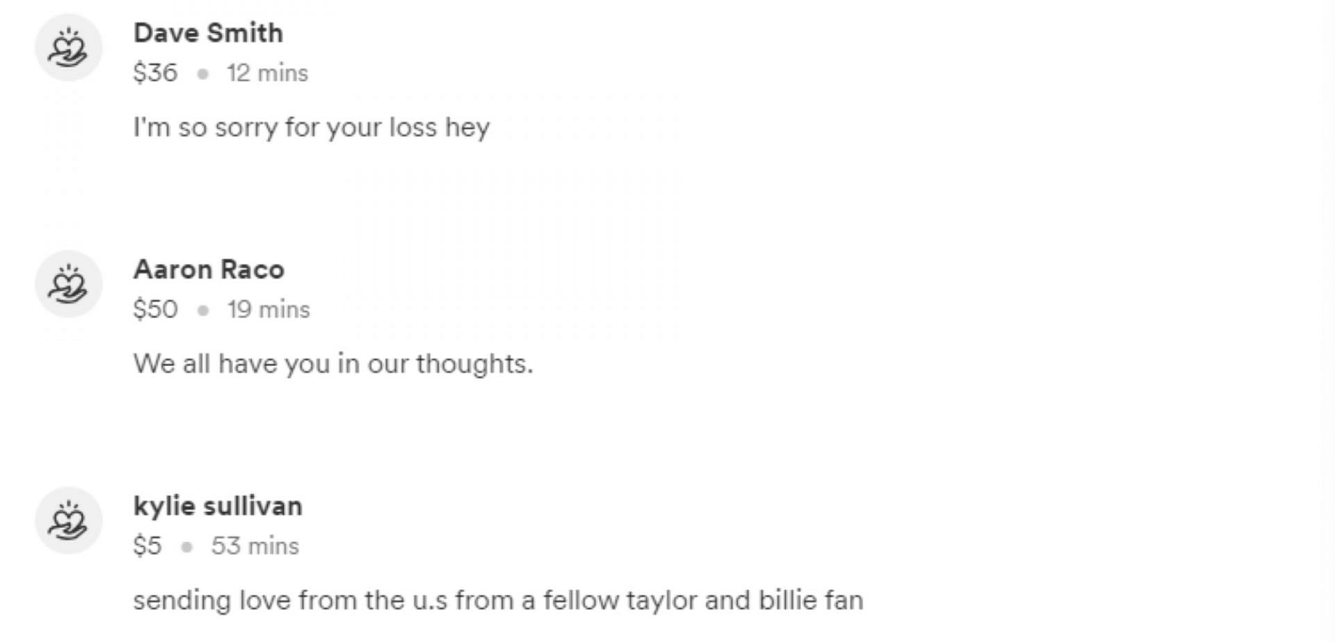 Netizens extend support to the Swifties&rsquo; family (Image via GoFundMe)