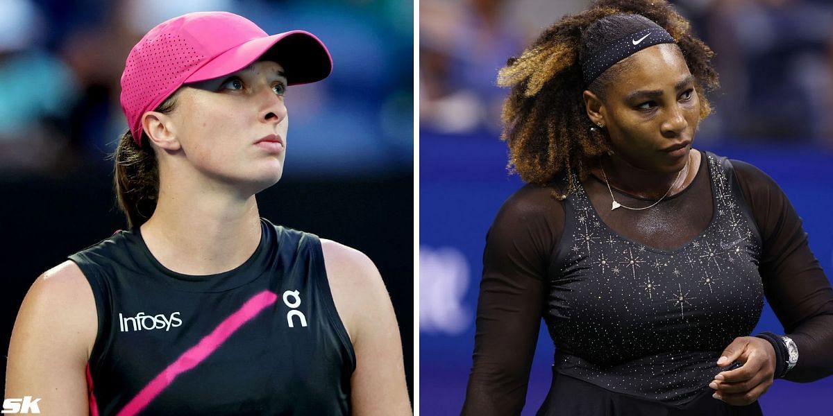 Iga Swiatek (L) and Serena Williams (R)