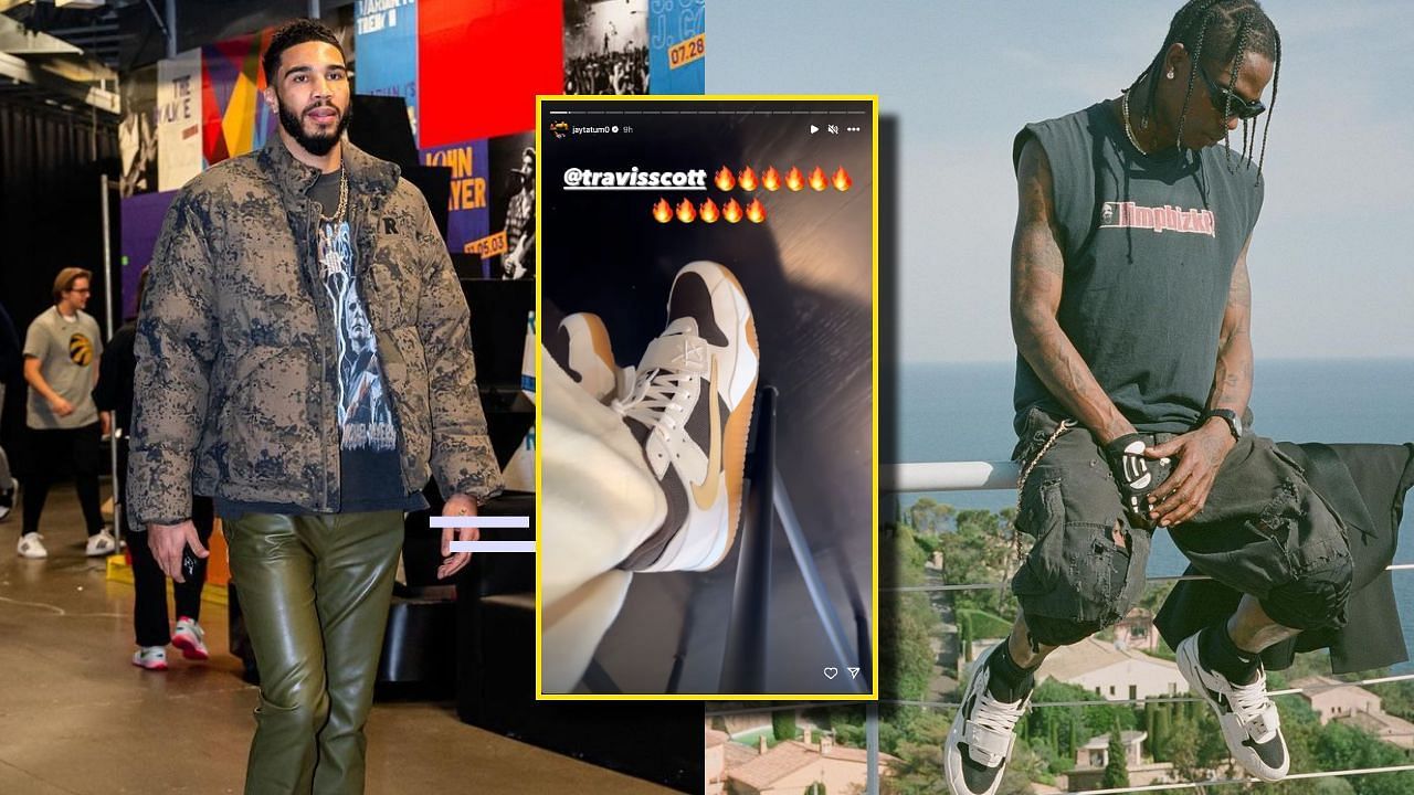 Jayson Tatum showed off his Travis Scott x Jordan 