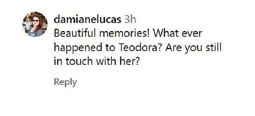 A follower asks Comaneci whether she is in touch with Teodora.