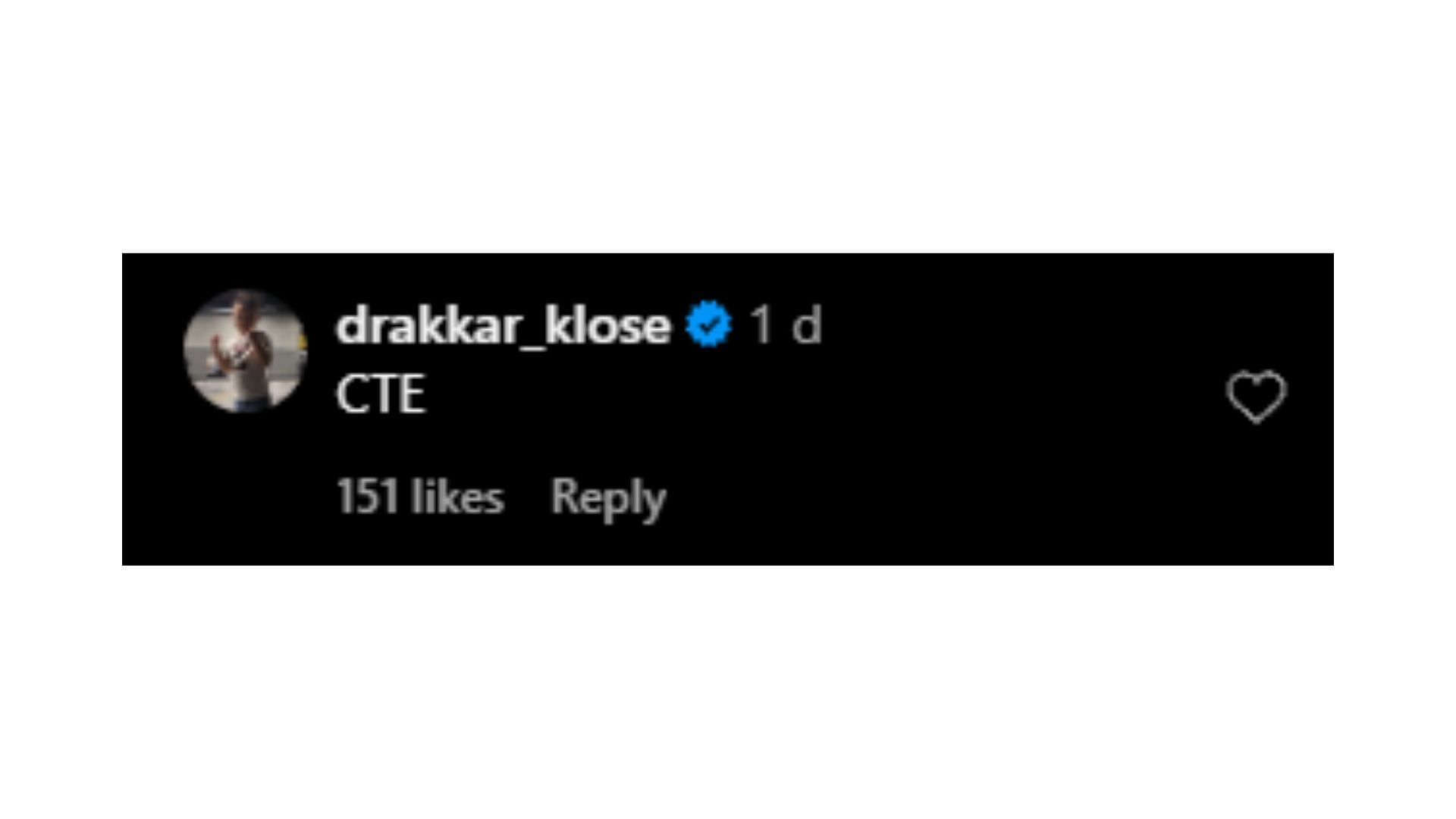 Drakkar Klose&#039;s comment regarding Jorge Masvidal