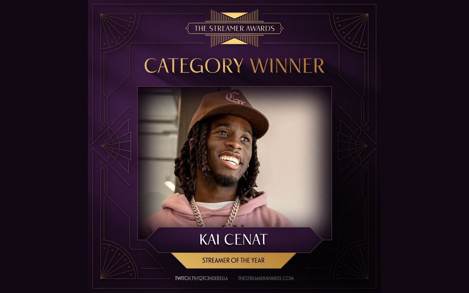 Kai Cenat wins the Streamer of the Year award second time in a row at The Streamer Awards 2024 (Image via @StreamerAwards/X)