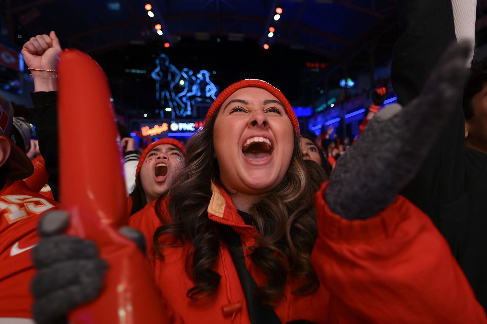 Kansas City Chiefs Fans Watch Super Bowl LVIII