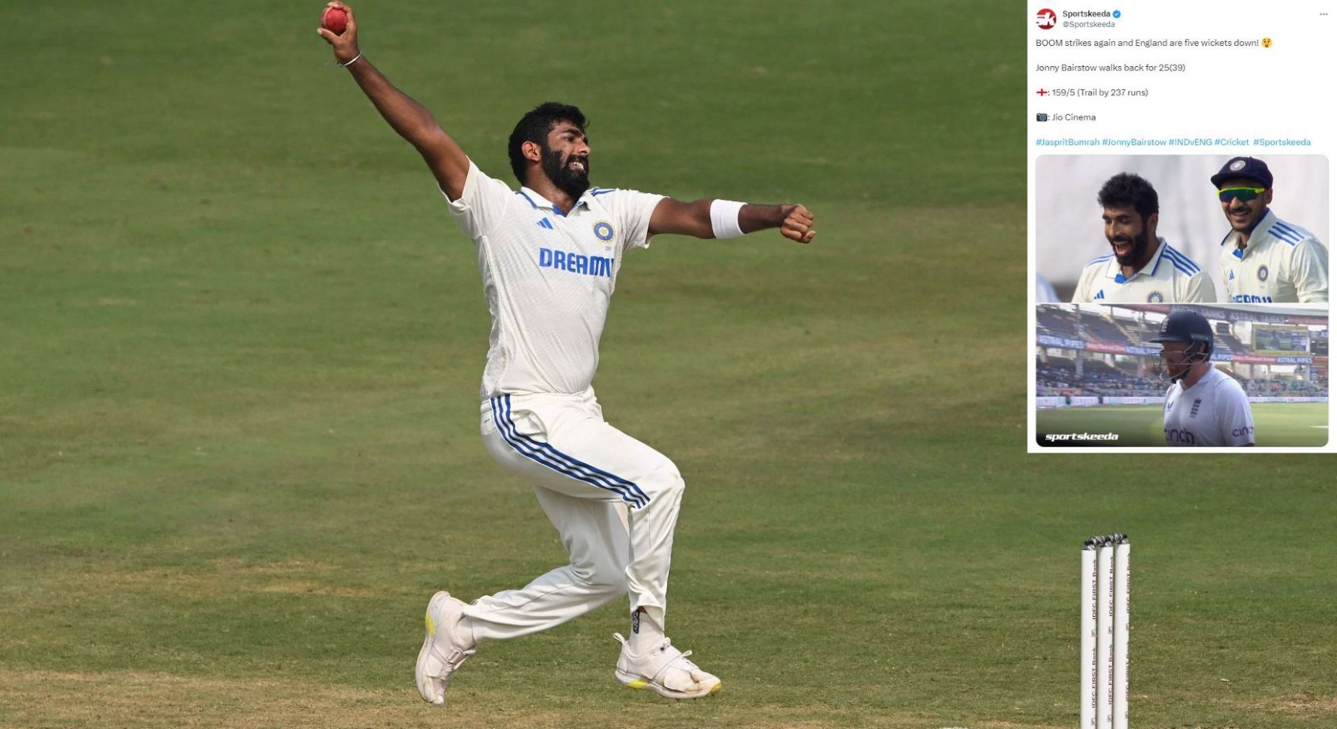 [Watch] Jasprit Bumrah Bowls A Ripper To Send Back Jonny Bairstow In ...