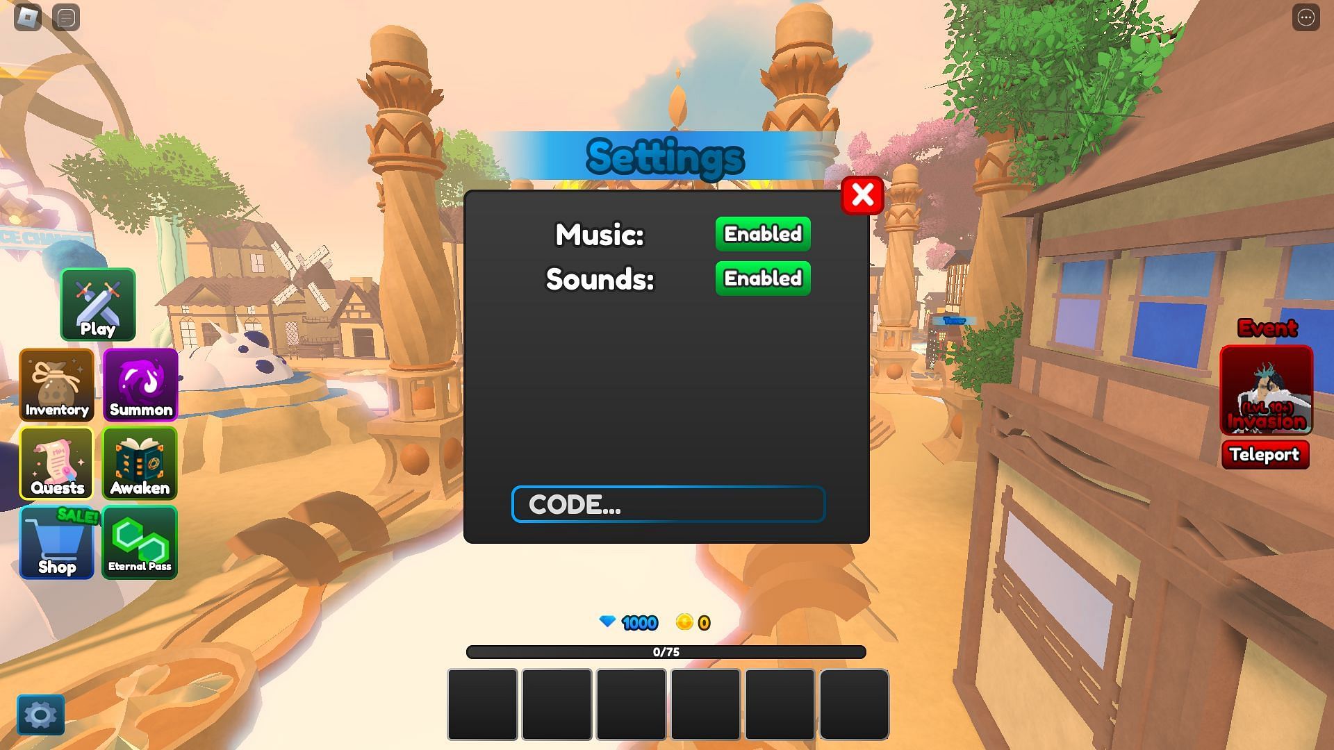 Active codes for Eternal Tower Defense (Image via Roblox)