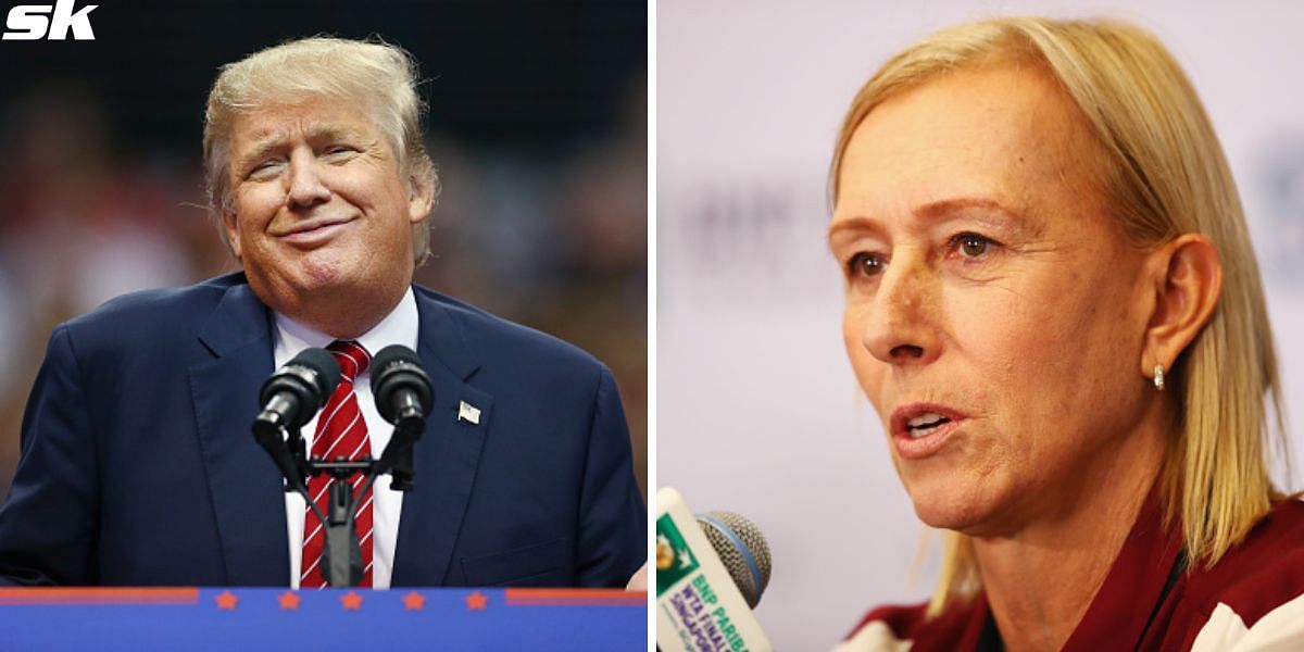 Donald Trump (L) and Martina Navratilova (R)