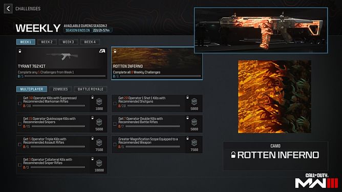 How to get Rotten Inferno camo in Modern Warfare 3 and Warzone