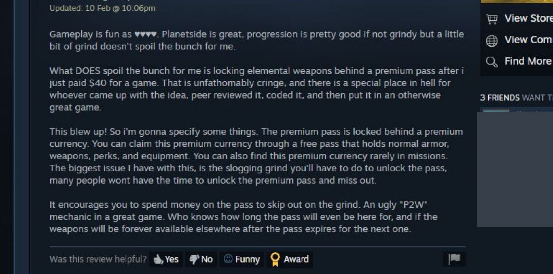 A user expressing their concerns over the monetization of the game (Image via Steam)