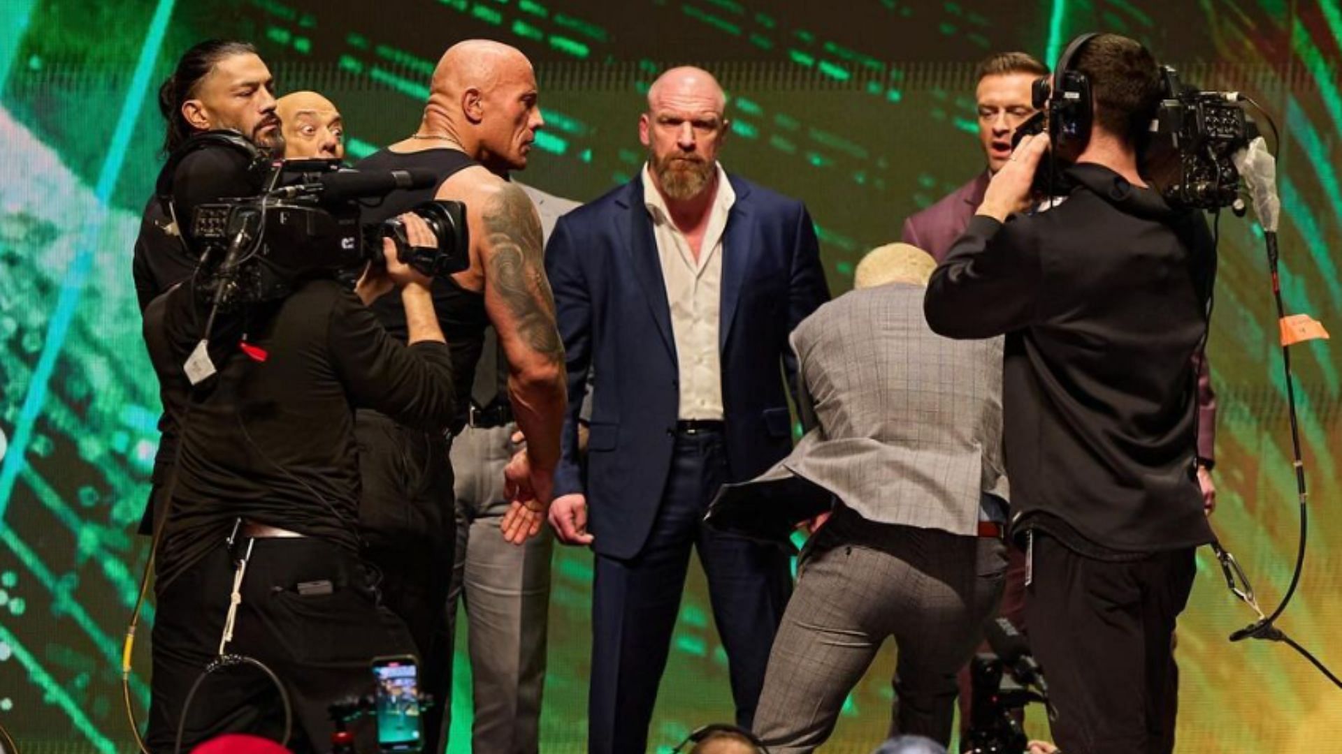 Dwayne got physical with Cody at the WrestleMania 40 Kickoff event