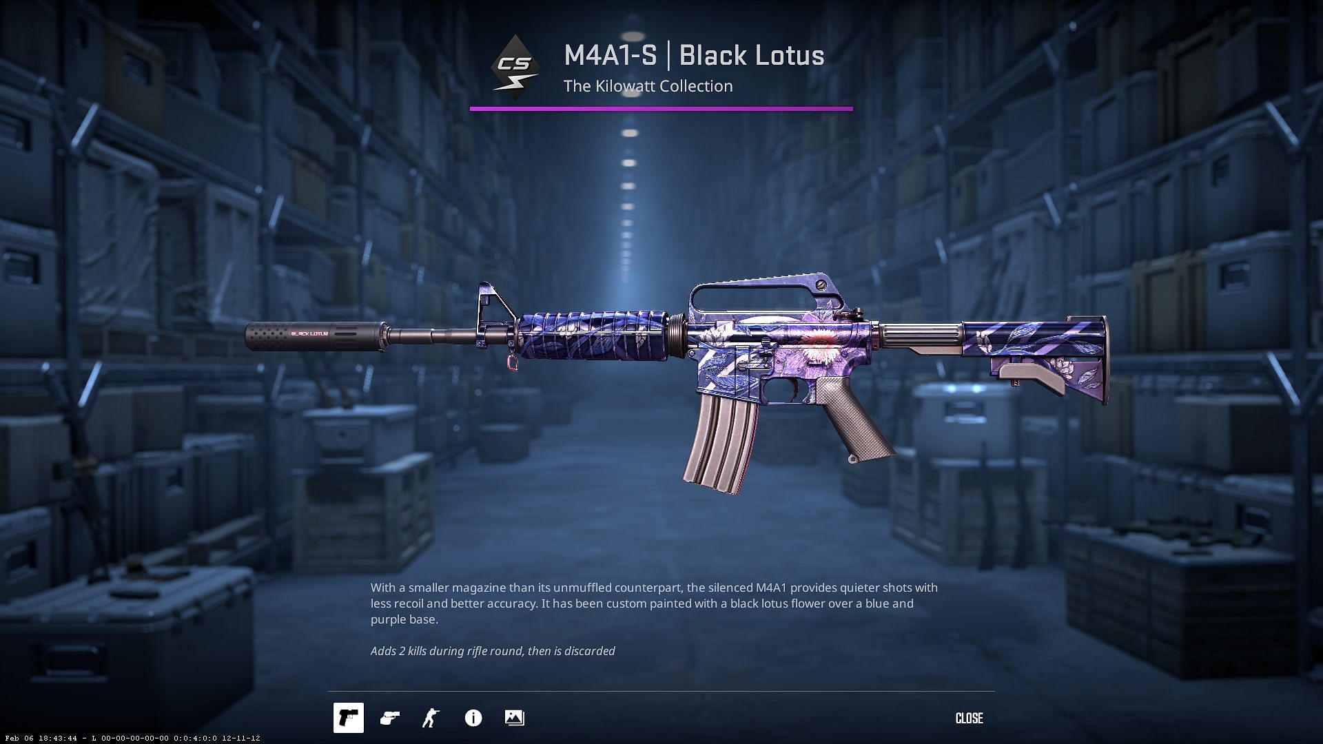 M4A1-S Black Lotus in CS2 (Image via Valve)