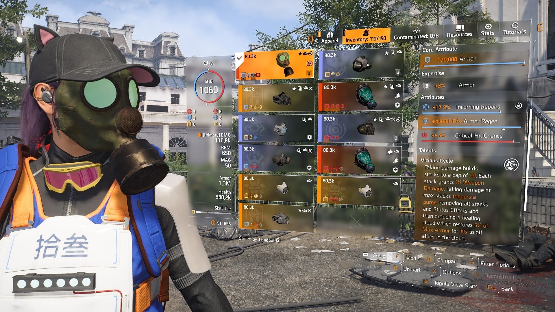 The Division 2 Catharsis Exotic Mask talent (Image via Ubisoft)