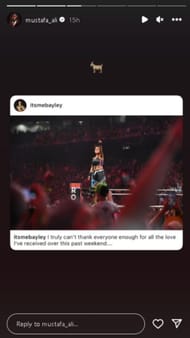 A screengrab of Mustafa Ali's Instagram story