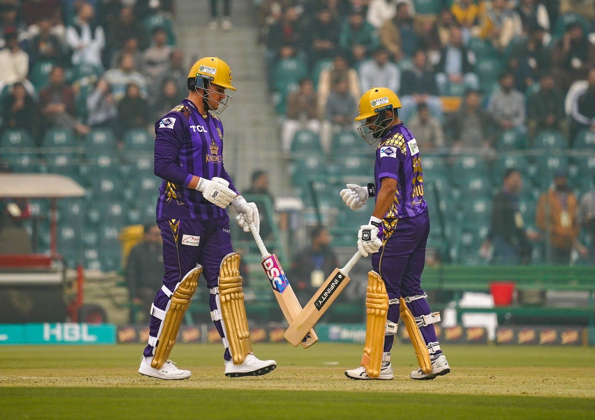 Jason Roy and Saud Shakeel in action (Image Courtesy: X/Pakistan Super League)