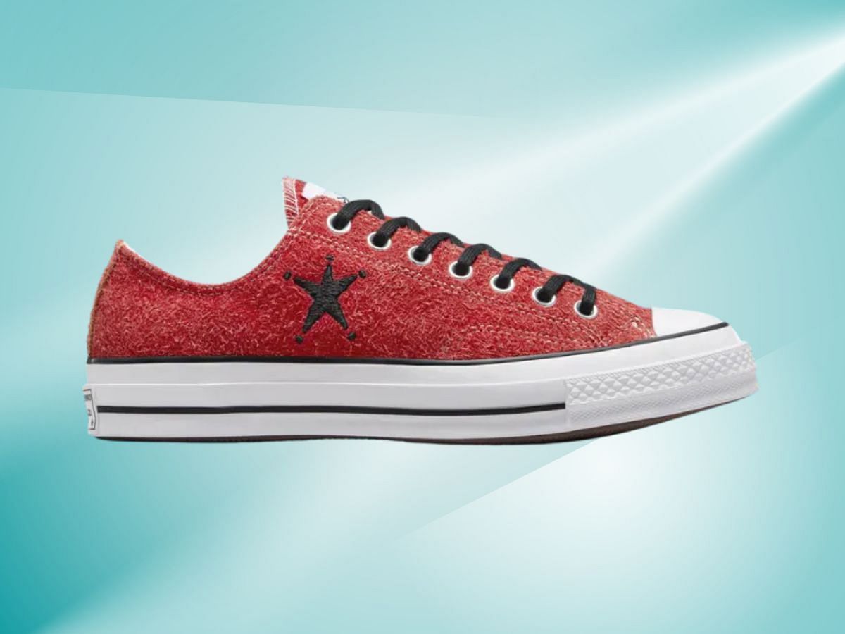 Converse Sneakers Chuck 70 Ox Stussy Poppy Red (Image via YouTube/@SNEAKERS SOCIETY)