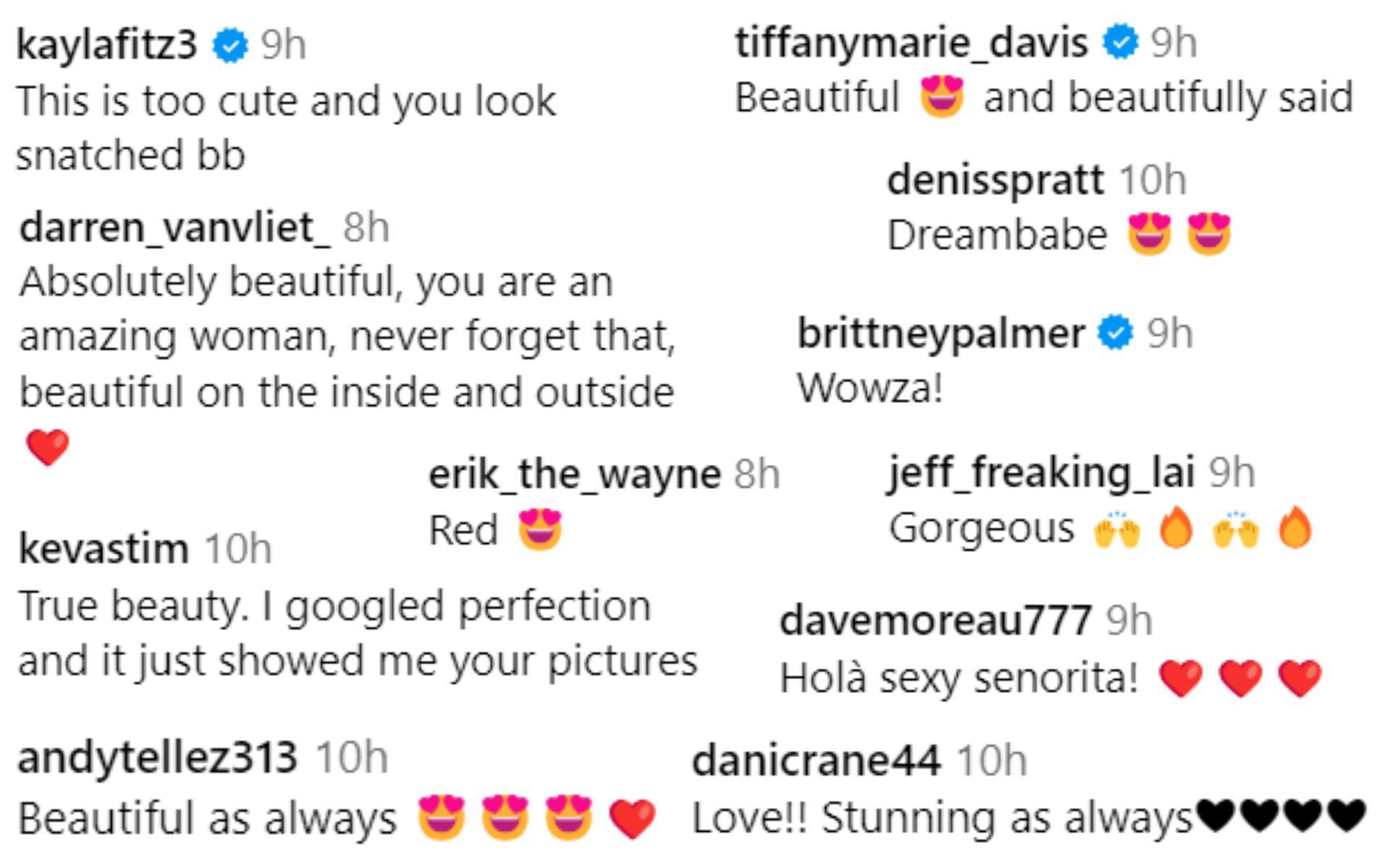 Screenshot of fan reactions to Arianny Celeste&#039;s post on Instagram