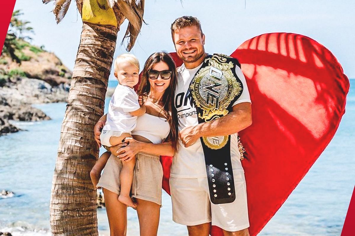 ONE two-division world champion Anatoly Malykhin and his family 