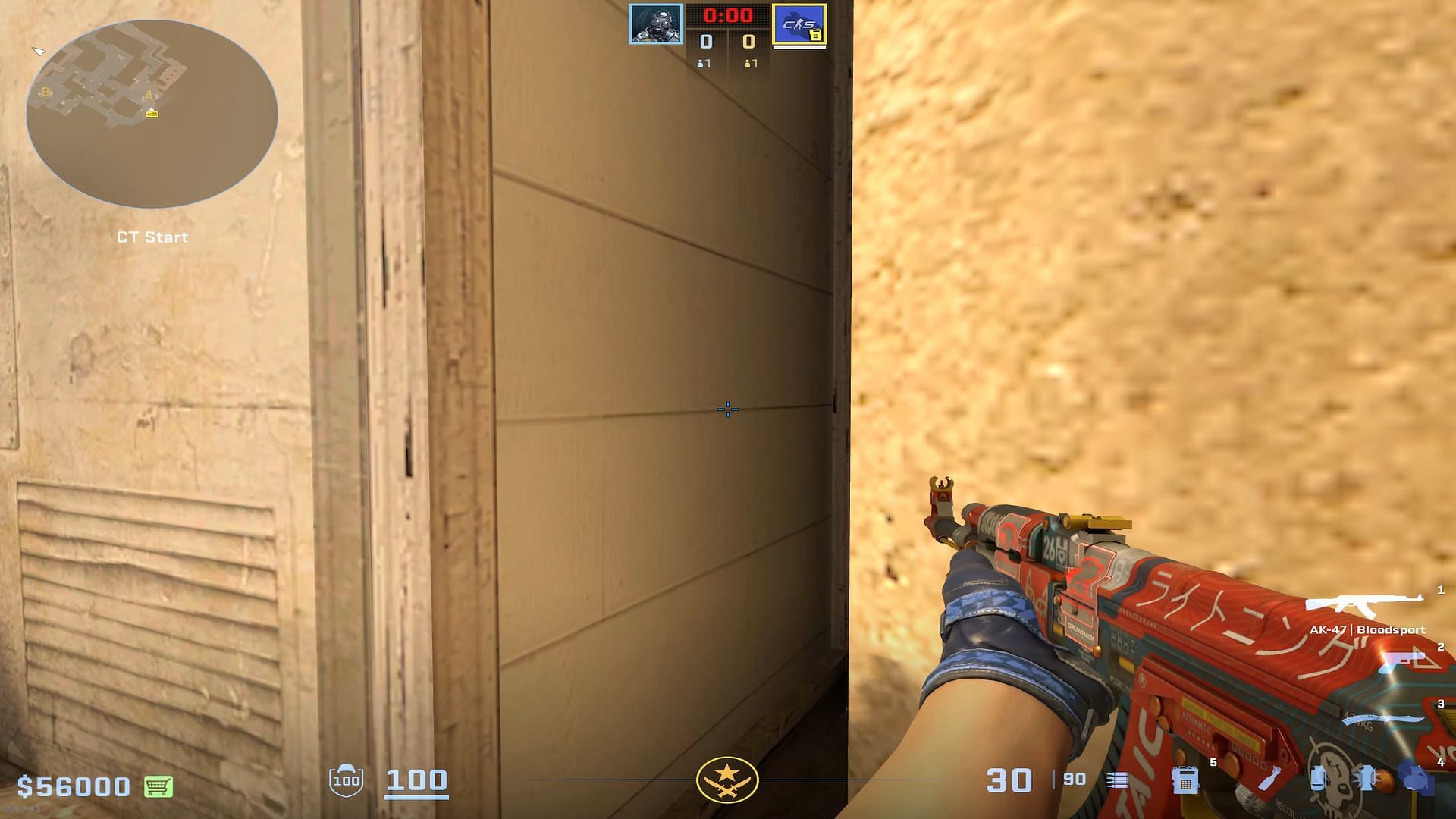 Wall bang spot on A bombsite (Ticket to A bombsite) (Image via Valve || YouTube/CS Tactice)