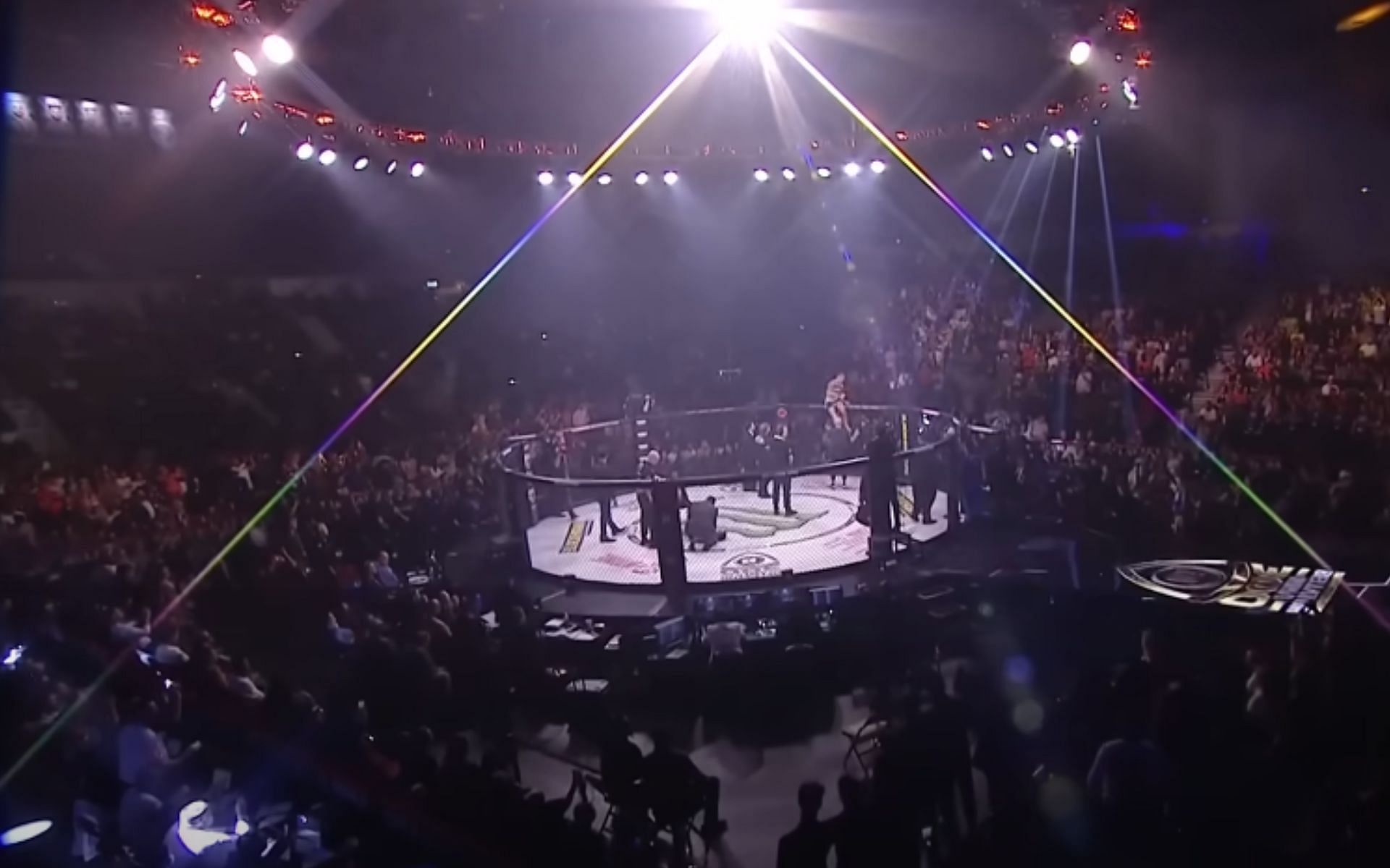 An undefeated Bellator champion [Cage, pictured] intends to test free agency in 2025 [Image courtesy: BellatorMMA - YouTube]