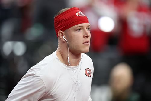 Christian McCaffrey at Super Bowl LVIII - San Francisco 49ers v Kansas City Chiefs