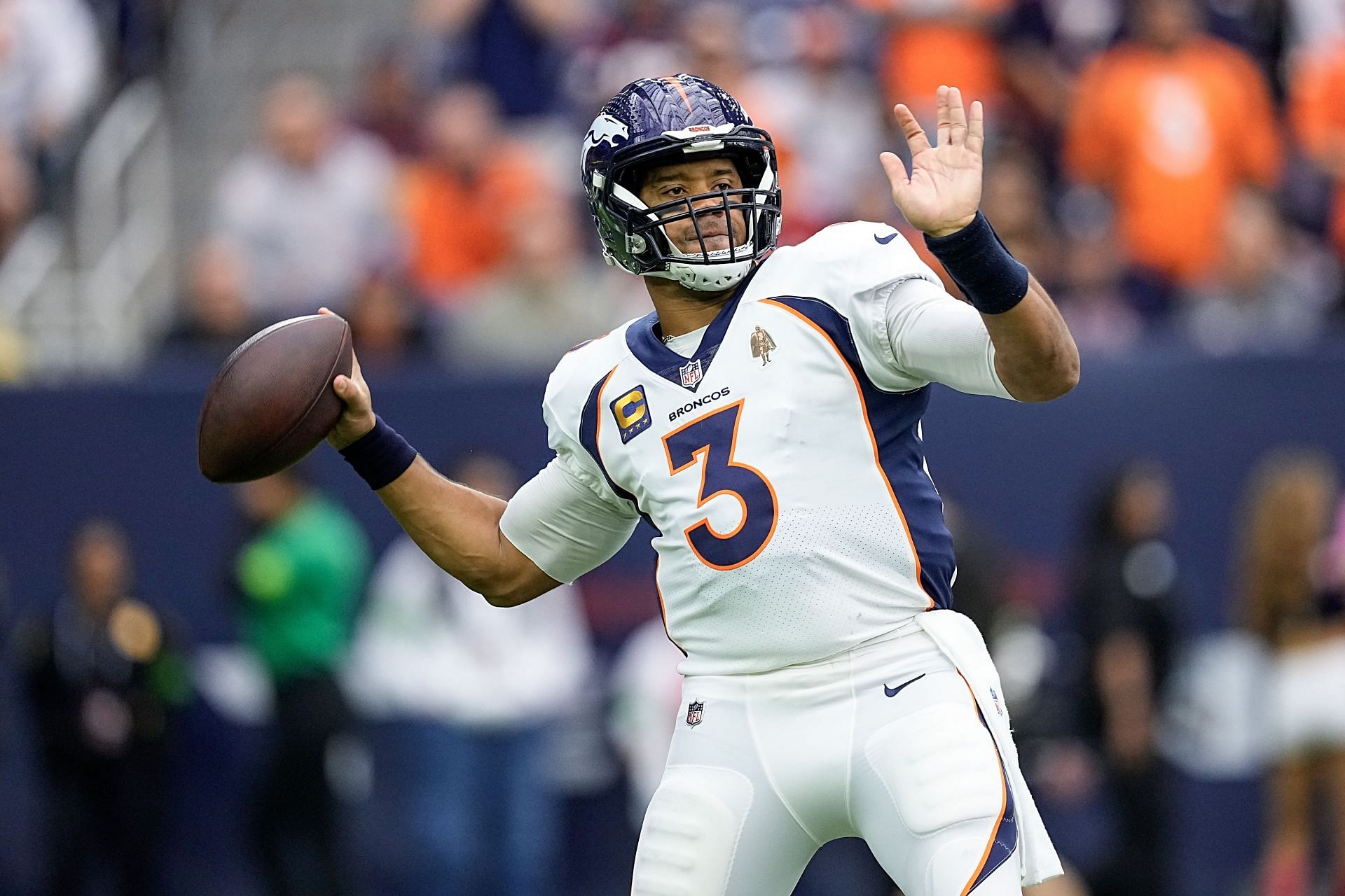 Russell Wilson during Denver Broncos v Houston Texans