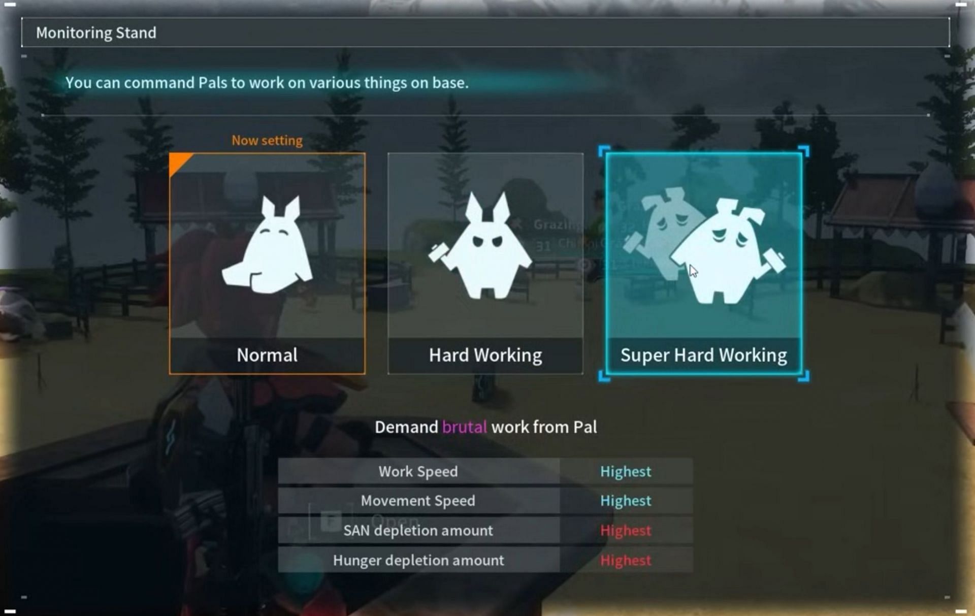 Monitoring Stand breeding tip in Palworld (Image via PPI)