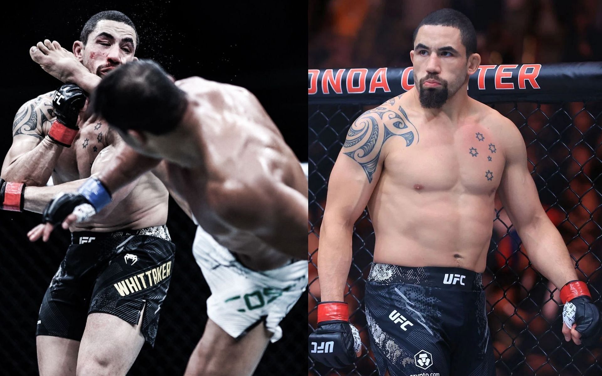 Robert Whittaker (right) looks back at his war with Paulo Costa (left) at UFC 298 [Images Courtesy: @GettyImages and @borrachinhamma on Instagram]