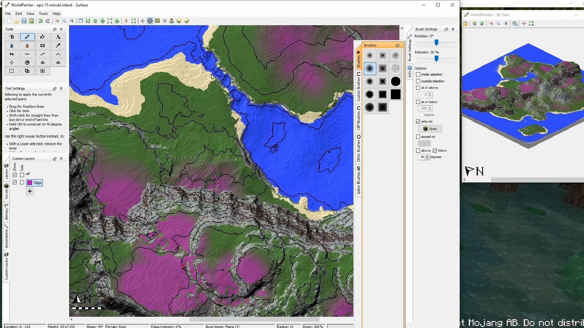 WorldPainter is a powerful third-party tool for sculpting landscapes. (Image via Lerfing/YouTube)