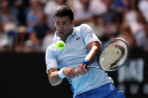 Novak Djokovic at the 2024 Australian Open