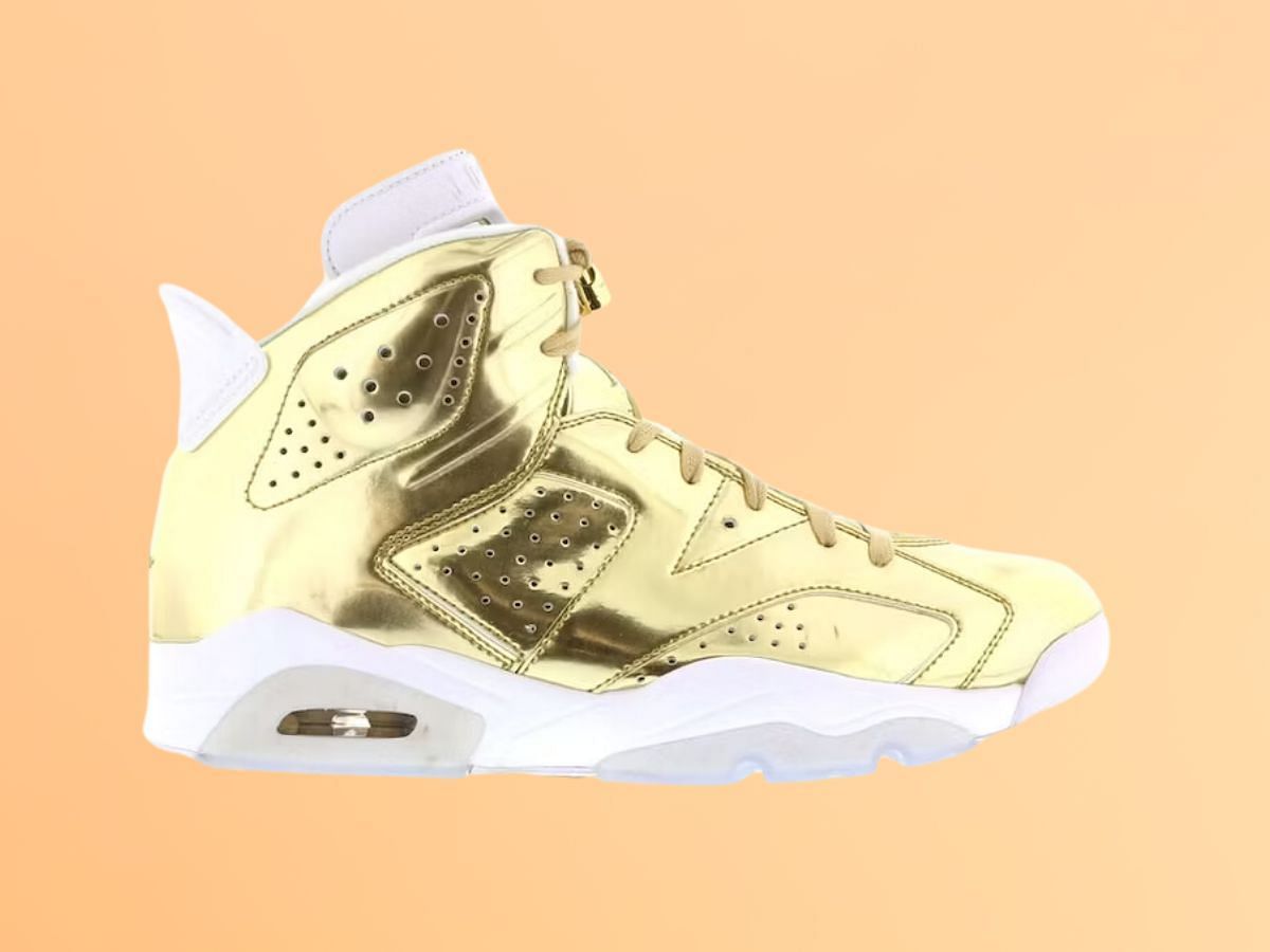 The Jordan 6 Retro &quot;Pinnacle Metallic Gold&quot; (Image via StockX)