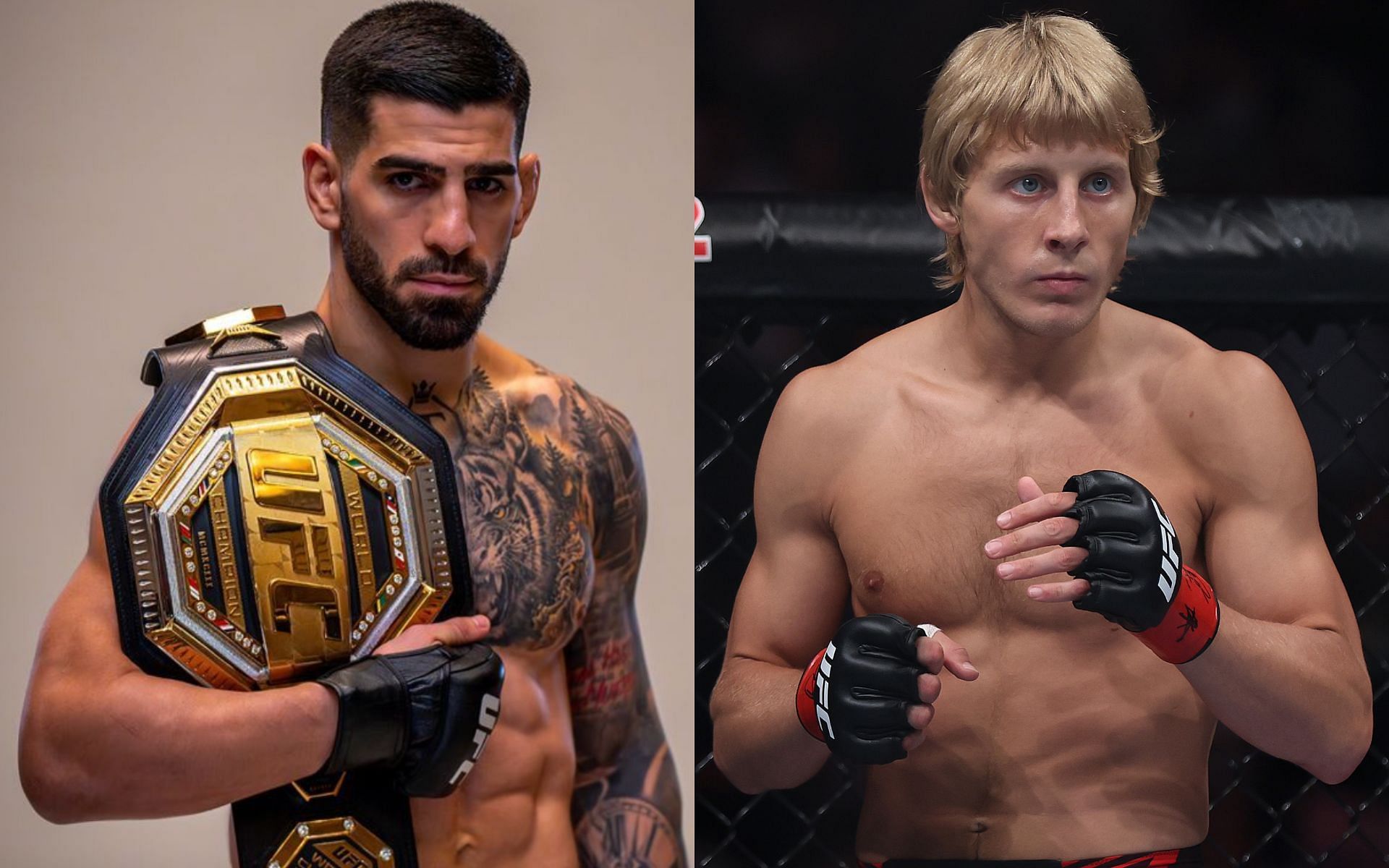 Ilia Topuria won the featherweight championship at UFC 298 (right) and Paddy Pimblett (left). [Getty Images and @iliatopuria on Instagram]