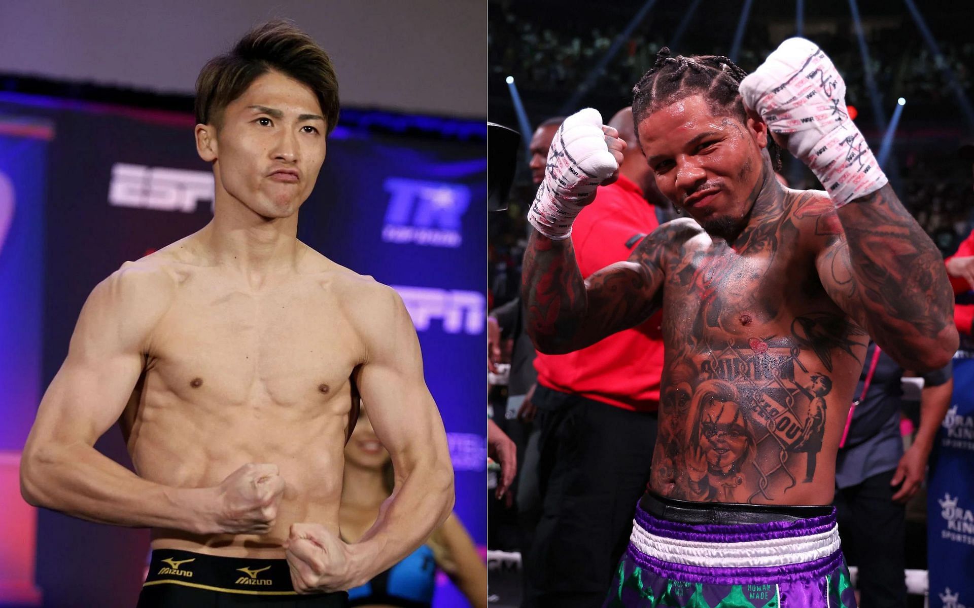 Naoya Inoue (left) speaks about a possible clash against Gervonta Davis (right) [Images via Getty]