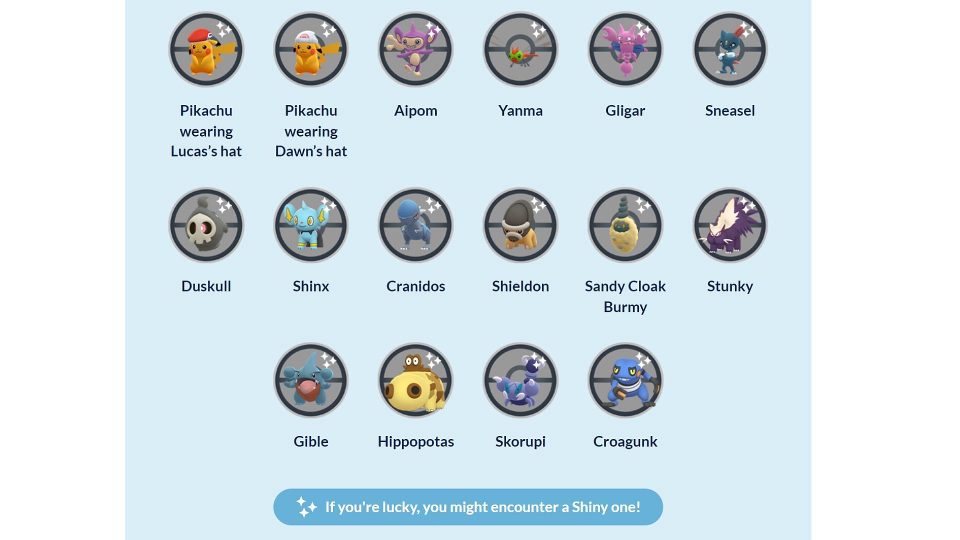 Pokemon GO Tour: Sinnoh - Global: Toxic Digs wild encounters (Image via Niantic)