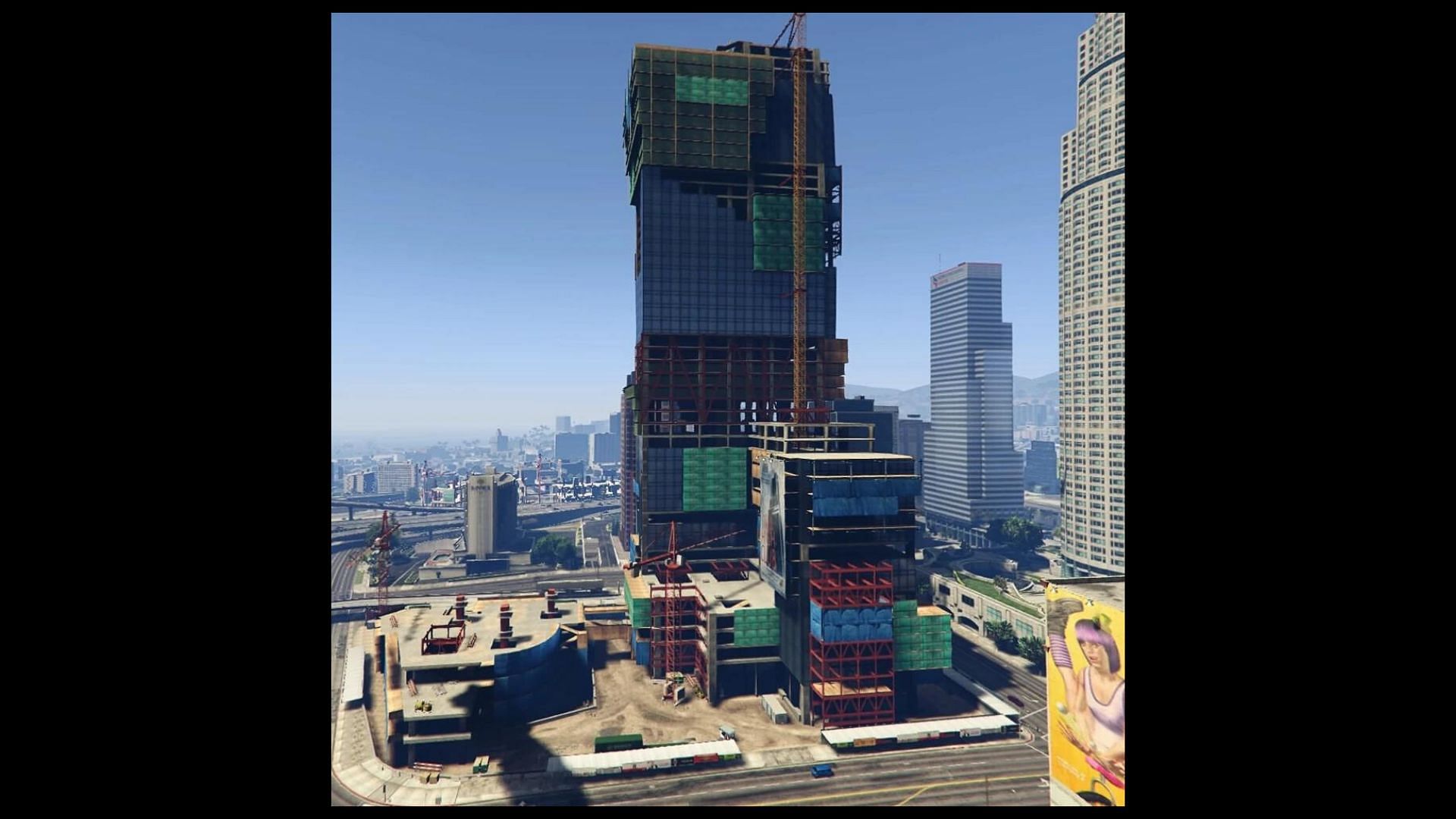 The Mile High Club building is still under construction (Image via GTA Wiki)