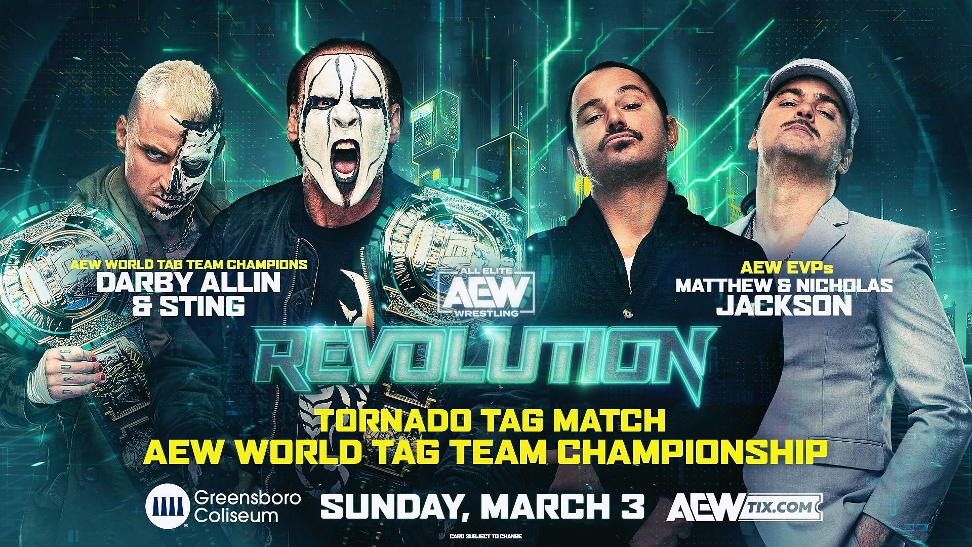 Sting and Darby Allin are set to face The Young Bucks at Revolution