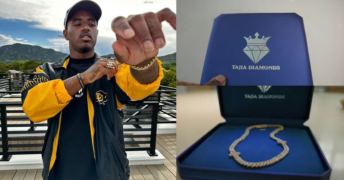 Deion Sanders Jr promises new bling for his dog &quot;Jefferey&quot; while showing off new diamond-studded jewelry - &quot;Chain coming soon&quot;