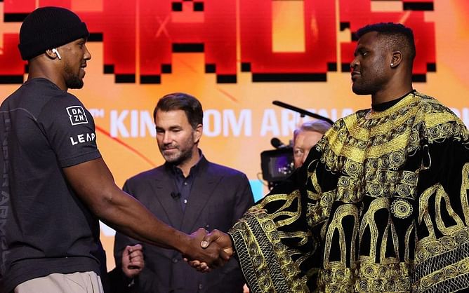 "I think he wins the fight by stoppage" - Despite "nervous" jitters, Eddie Hearn backs Anthony Joshua to knock out Francis Ngannou
